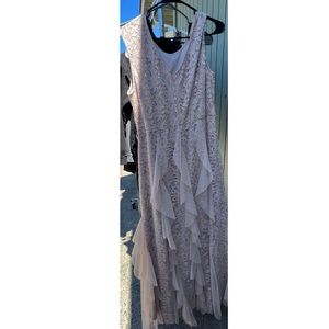 Sequin tan dress. So comfortable. Lots of stretch and very flattering.